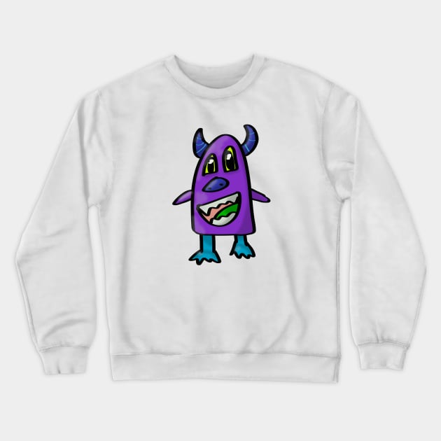 Happy Monster Crewneck Sweatshirt by creationoverload